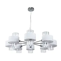 Люстра подвесная Fantasia A4076LM-8CC Arte Lamp белая на 8 ламп, основание хром в стиле современный 