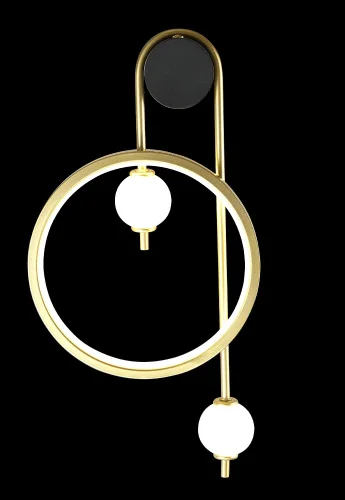 Бра LED RODRIGO AP20W LED BLACK/GOLD Crystal Lux белый на 1 лампу, основание золотое чёрное в стиле современный кольца фото 3