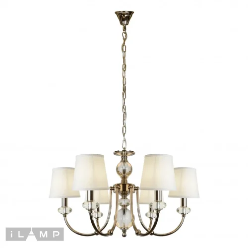 Люстра подвесная Magic P2344-6 nic iLamp белая на 6 ламп, основание никель в стиле современный американский фото 2