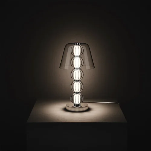 Настольная лампа LED Amulet MOD555TL-L9CH5K Maytoni прозрачная 1 лампа, основание хром металл в стиле арт-деко современный  фото 3