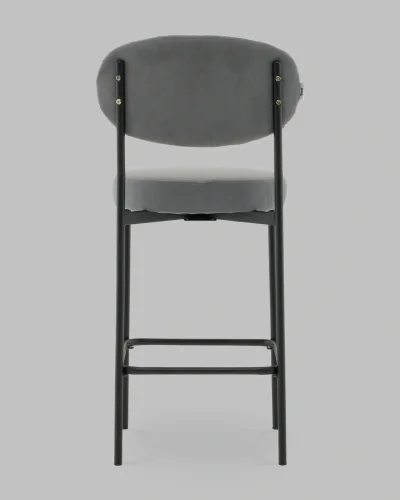 Стул Полубарный Бриф DD велюр серый УТ000041515 Stool Group, серый/велюр, ножки/сталь/чёрный, размеры - ***** фото 4