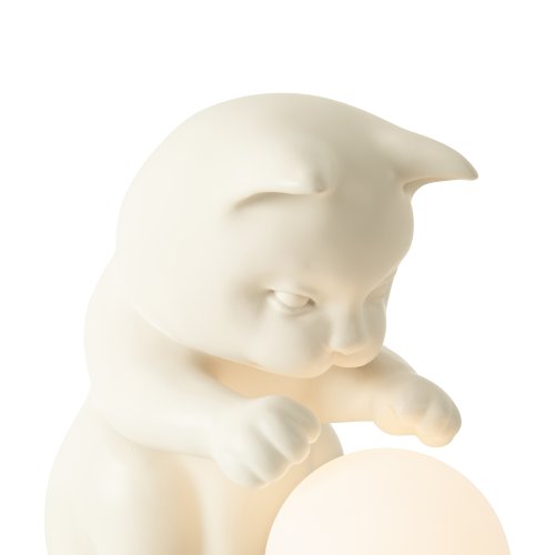 Настольная лампа ЛЕД Вискер / Whisker FR5607TL-01W Freya белая на 1 лампу, основание чёрное белое металл в стиле современный животные фото 3
