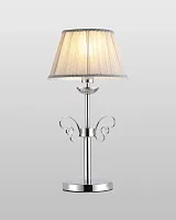 Настольная лампа Riccardo V10555-1T Moderli серая 1 лампа, основание хром металл в стиле современный классический 