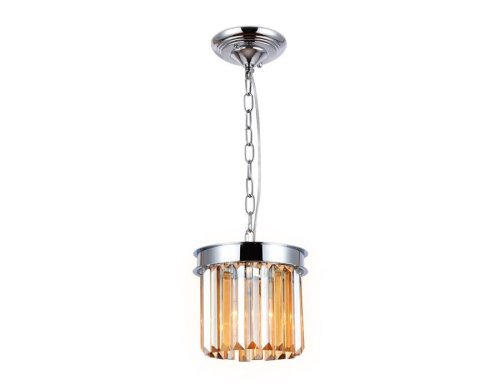 Светильник подвесной TR5102 Ambrella light янтарный 1 лампа, основание хром в стиле современный классический 