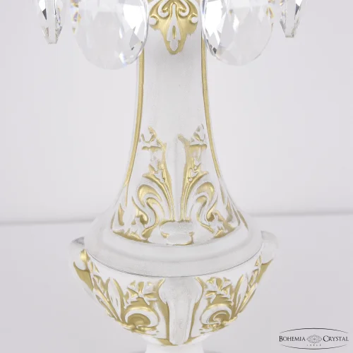 Настольная лампа AL78100L/1-32 WMG Bohemia Ivele Crystal без плафона 1 лампа, основание белое патина золотое металл хрусталь в стиле классический sp фото 3