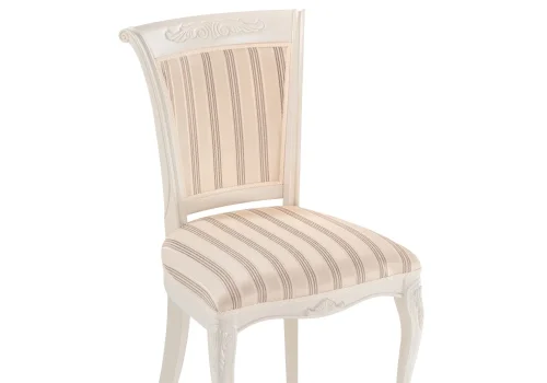 Деревянный стул Амбертин молочный / агата серая 505474 Woodville, бежевый/ткань, ножки/массив березы дерево/молочный, размеры - ****490*560 фото 5