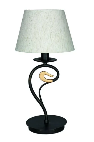 Настольная лампа Ferrara OML-34904-01 Omnilux бежевая 1 лампа, основание чёрное металл в стиле классический 