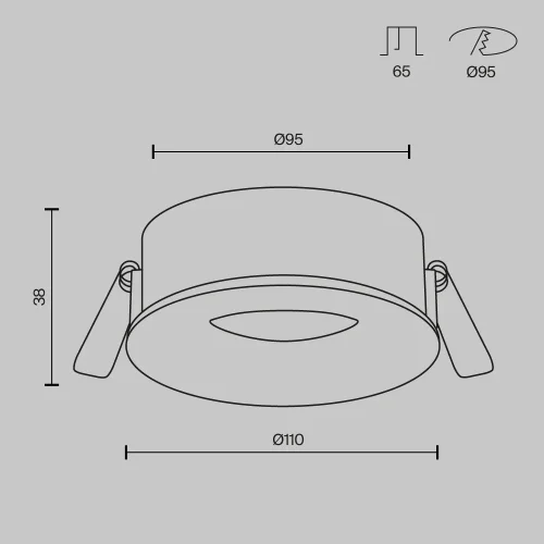 Светильник точечный Slim DL027-GX53-B Maytoni чёрный на 1 лампу, основание чёрное в стиле современный круглый фото 8
