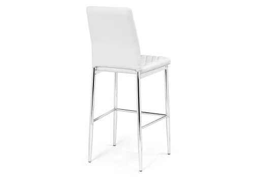 Барный стул Teon white / chrome 15513 Woodville, белый/искусственная кожа, ножки/металл/хром, размеры - *1000***410*500 фото 4