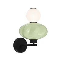 Бра LED Florentini SL6134.401.01 ST-Luce зелёный разноцветный на 1 лампу, основание чёрное в стиле современный 
