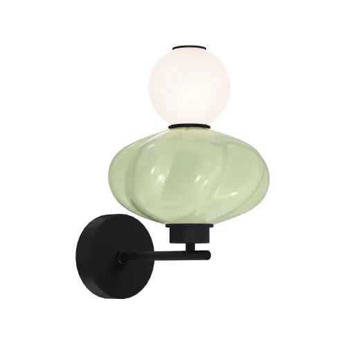 Бра LED Florentini SL6134.401.01 ST-Luce зелёный разноцветный на 1 лампу, основание чёрное в стиле современный 