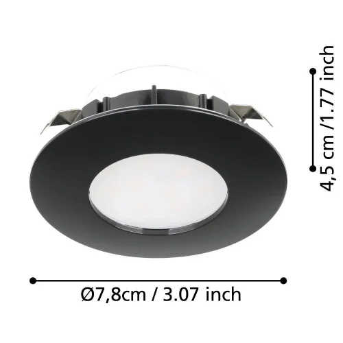 Светильник точечный LED Pineda 900744 Eglo чёрный 3 лампы, основание чёрное в стиле лофт современный  фото 3