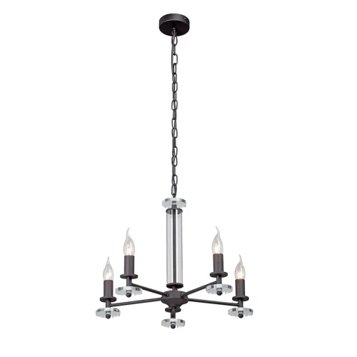 Люстра подвесная V4766-1/5 Vitaluce без плафона на 5 ламп, основание чёрное в стиле арт-деко 