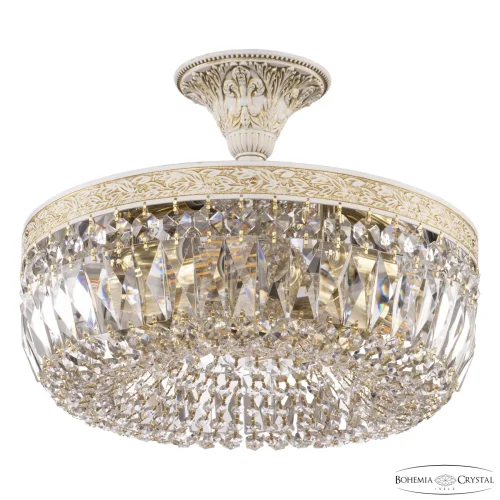 Люстра потолочная AL19041/35OL WMG Bohemia Ivele Crystal прозрачная на 4 лампы, основание золотое патина белое в стиле классический табут r
