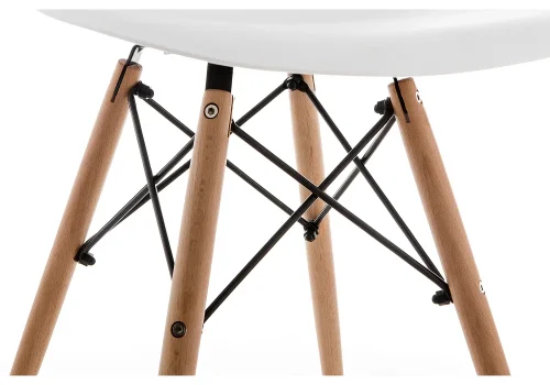 Стул Eames PC-015 WL white / wooden legs 1825 Woodville, белый/пластик, ножки/металл/бежевый, размеры - ****460*400 фото 5