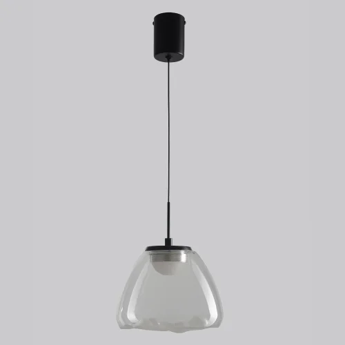 Светильник подвесной LED ARIA SP5W LED Crystal Lux прозрачный на 1 лампу, основание чёрное в стиле современный фото 2