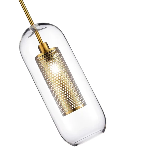 Светильник подвесной Gerrit SL1048.303.01 ST-Luce прозрачный 1 лампа, основание латунь в стиле винтаж  фото 3