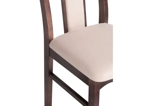 Деревянный стул Гроджин бежевый / орех 528934 Woodville, бежевый/велюр, ножки/массив березы дерево/орех, размеры - ****420*500 фото 6