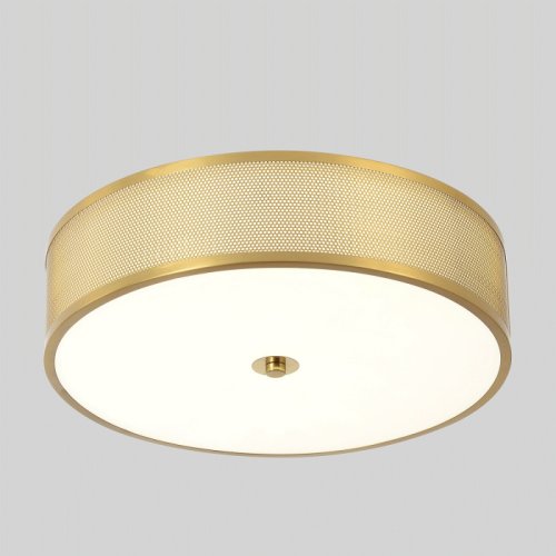 Светильник потолочный ЛЕД с пультом BUTTON PL32W LED Crystal Lux белый на 1 лампу, основание латунь в стиле американский круглый с пультом фото 3