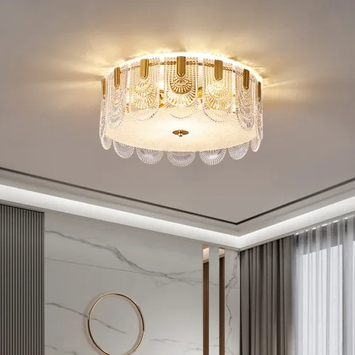 Люстра потолочная LAURENCE CH D45 207825-23 ImperiumLoft прозрачная на 4 лампы, основание латунь в стиле современный фото 6