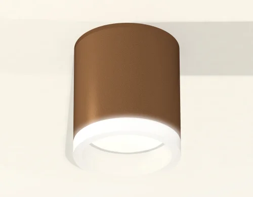 Светильник накладной Techno spot XS6304040 Ambrella light белый коричневый 1 лампа, основание коричневое в стиле современный круглый фото 2
