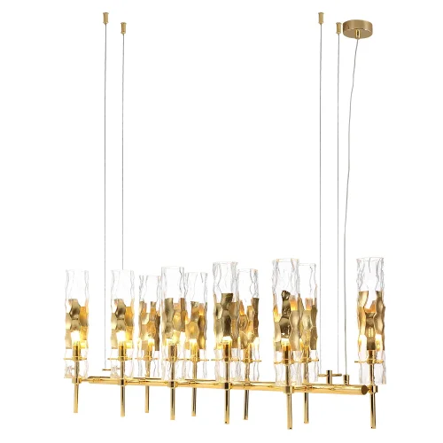 Люстра подвесная PRIMAVERA SP10 GOLD Crystal Lux прозрачная на 10 ламп, основание золотое в стиле современный фото 2