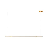 Светильник подвесной LED Plume MOD340PL-L28BS3K Maytoni прозрачный на 1 лампу, основание латунь в стиле современный минимализм линейный