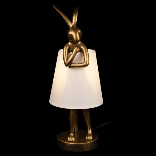 Настольная лампа Lapine 10315/A White LOFT IT белая 1 лампа, основание золотое смола в стиле современный животные фото 2
