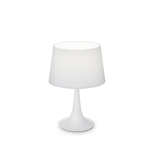 Настольная лампа LONDON TL1 SMALL BIANCO Ideal Lux белая на 1 лампу, основание белое металл в стиле современный 