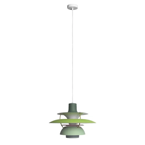 Светильник подвесной Floret 10113 Green LOFT IT зелёный на 1 лампу, основание белое в стиле современный 