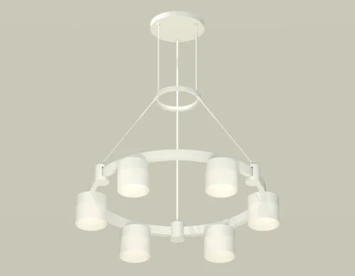 Светильник подвесной XR92031204 Ambrella light белый 6 ламп, основание белое в стиле хай-тек современный 