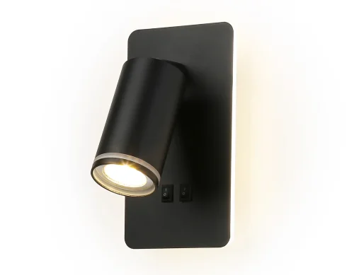 Бра с выключателем LED FW2466 Ambrella light чёрный на 1 лампу, основание чёрное в стиле современный хай-тек 