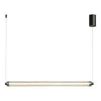 Светильник подвесной LED Bamboo SL6224.413.01 ST-Luce прозрачный на 1 лампу, основание чёрное в стиле современный линейный