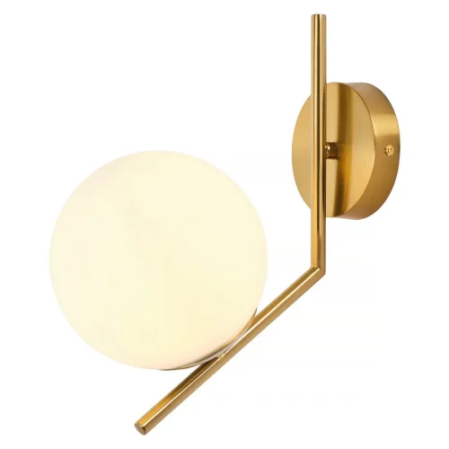Бра Pierre MR1162-1W MyFar белый на 1 лампа, основание золотое в стиле современный лофт шар фото 2