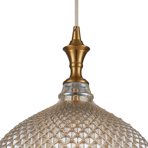 Светильник подвесной Cupola 2180-1P Favourite прозрачный янтарный 1 лампа, основание латунь в стиле современный выдувное фото 3