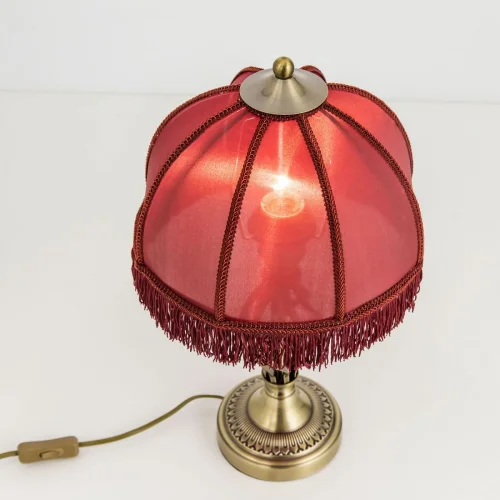 Настольная лампа Базель CL407803 Citilux красная 1 лампа, основание бронзовое металл в стиле классический кантри  фото 5