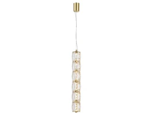Светильник подвесной LED 8247/S gold NEW Newport прозрачный на 1 лампу, основание золотое в стиле современный классический американский трубочки