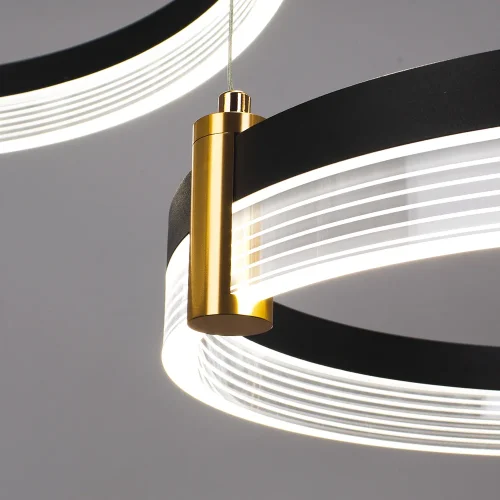 Светильник подвесной LED с пультом Mercury A2185SP-3BK Arte Lamp прозрачный на 1 лампу, основание чёрное в стиле современный хай-тек с пультом кольца фото 3
