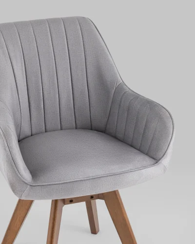 Стул обеденный вращающийся MANS NEW, серый УТ000038288 Stool Group, серый/текстиль, ножки/массив гевеи/, размеры - ***** фото 7