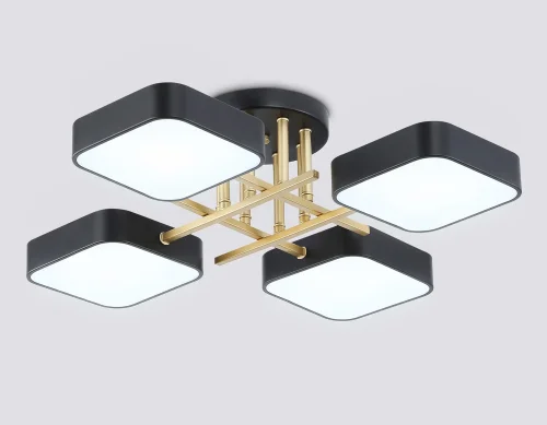 Люстра потолочная LED FL516343 Ambrella light чёрная на 1 лампу, основание чёрное в стиле хай-тек фото 4
