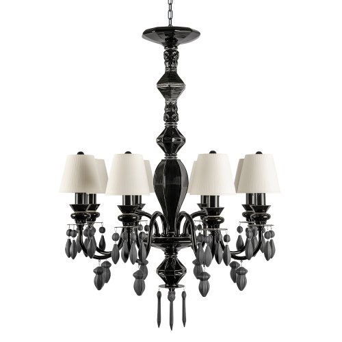 Люстра подвесная Грейс / Grace 10203/8 Black LOFT IT белая на 8 ламп, основание чёрное в стиле фото 2