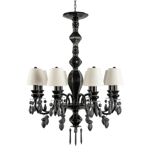 Люстра подвесная Грейс / Grace 10203/8 Black LOFT IT белая на 8 ламп, основание чёрное в стиле современный эклектика арт-деко фото 2 Люстра подвесная Грейс / Grace 10203/8 Black LOFT IT белая на 8 ламп, основание чёрное в стиле современный эклектика арт-деко фото 2
