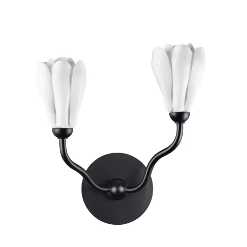 Бра Gardi 5090/2W Odeon Light белый на 2 лампы, основание чёрное в стиле флористика классический 