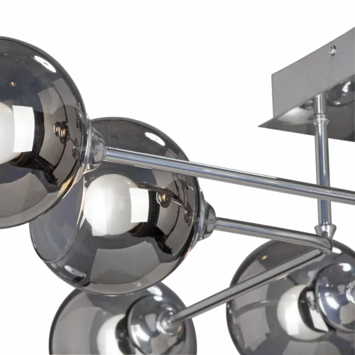 Люстра потолочная V4795-9/8PL Vitaluce серая чёрная на 8 ламп, основание хром в стиле хай-тек шар фото 2 Люстра потолочная V4795-9/8PL Vitaluce серая чёрная на 8 ламп, основание хром в стиле хай-тек шар фото 2