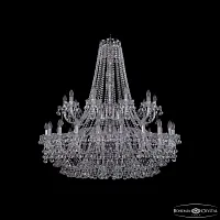 Люстра подвесная 1409/20+10/400/2d Ni Bohemia Ivele Crystal без плафона на 30 ламп, основание никель в стиле классика sp
