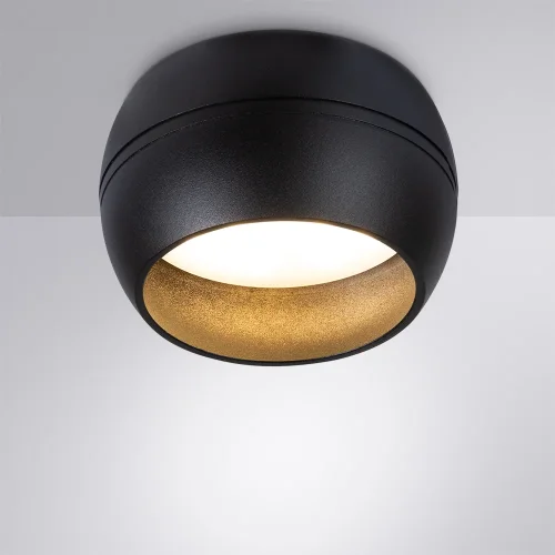 Светильник накладной Gambo A5551PL-1BK Arte Lamp чёрный 1 лампа, основание чёрное в стиле минимализм современный круглый фото 3