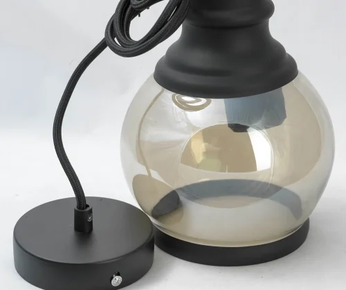 Светильник подвесной лофт Tonawanda GRLSP-9689 Lussole янтарный 1 лампа, основание чёрное в стиле лофт  фото 3