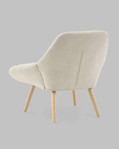 Кресло Олби Страйпс белый УТ000040104 Stool Group, белый/шенилл, ножки/массив гевеи/бежевый, размеры - *830****мм фото 4