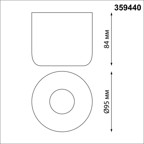 Светильник накладной LED Lisse 359440 Novotech чёрный на 1 лампу, основание чёрное в стиле современный фото 2