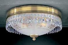 Люстра потолочная  PL 6000/4 Reccagni Angelo белая прозрачная на 4 лампы, основание античное бронза в стиле классика 